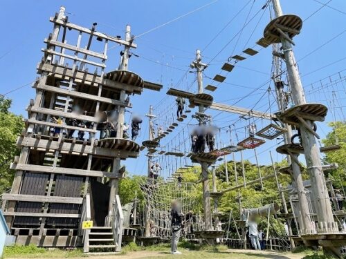 ニジゲンノモリのクレヨンしんちゃんアスレチック中級コース