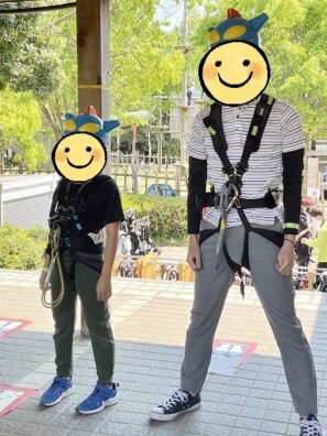 ニジゲンノモリのクレヨンしんちゃんアスレチックジップライン